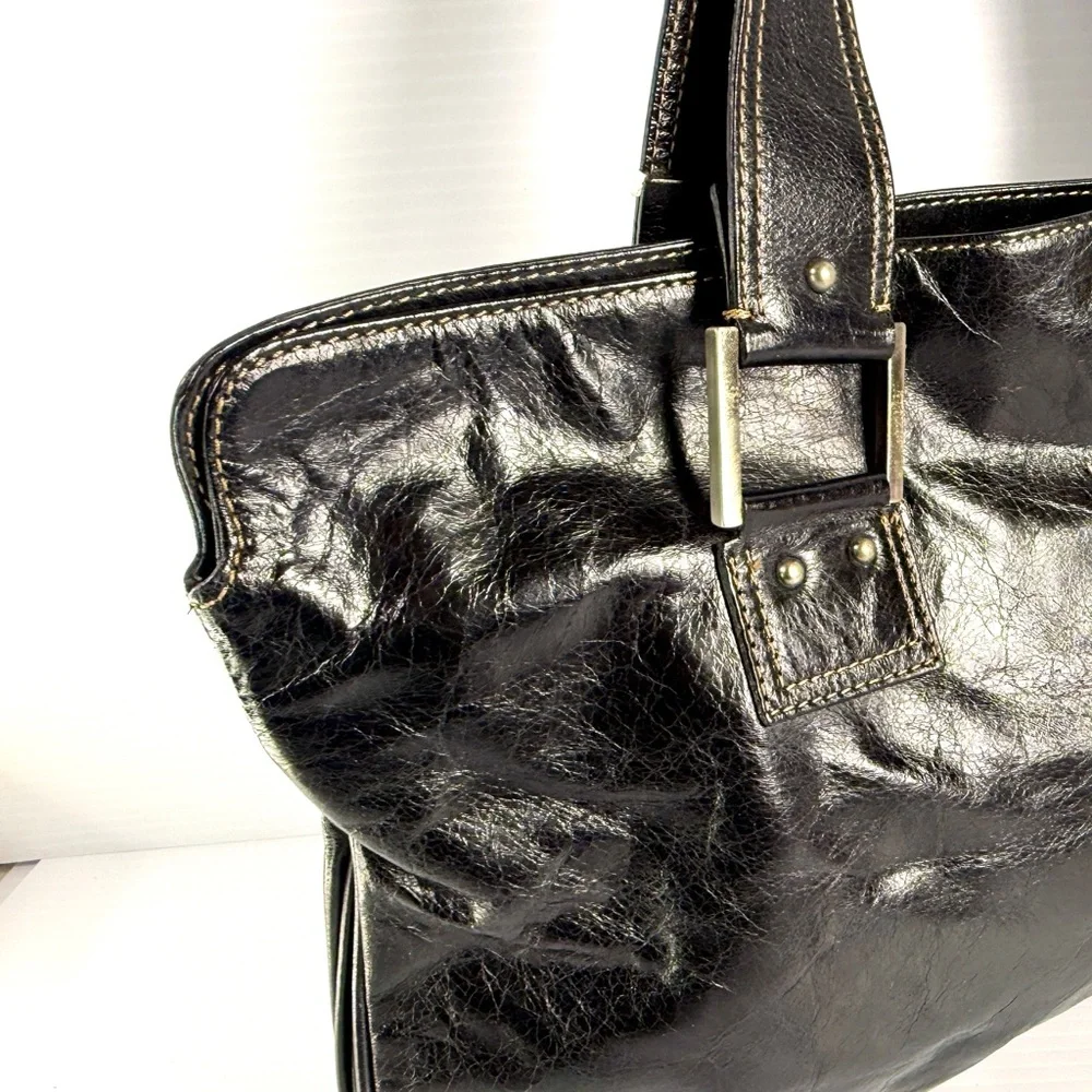 Francesco Biasia Black Leather Briefcase
